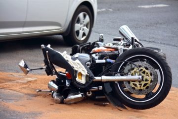 Motorcycle accidents on city street.