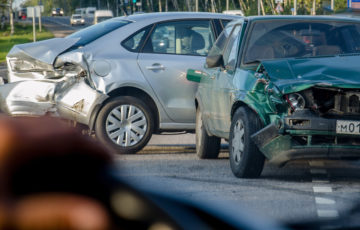 Car collision along the highway in Roanoke.