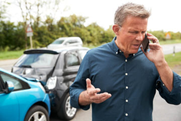 A man calls the police after an auto collision in Roanoke, Virginia.